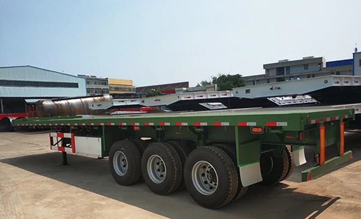 China Hot Sale 3 Axles Container Flatbed Trailer Dengan Kualitas Tahan Lama