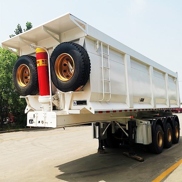 Trailer Semi Tipper Belakang Silinder Pengangkat Hidraulik Berat Untuk Dijual