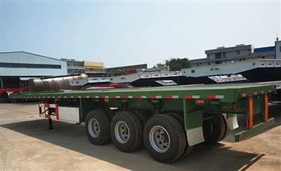 China Hot Sale 3 Axles Container Flatbed Trailer Dengan Kualitas Tahan Lama