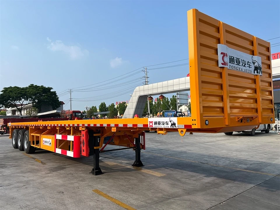 3 Gandar FUWA FLATBED SEMI TRAILER DENGAN Tangga