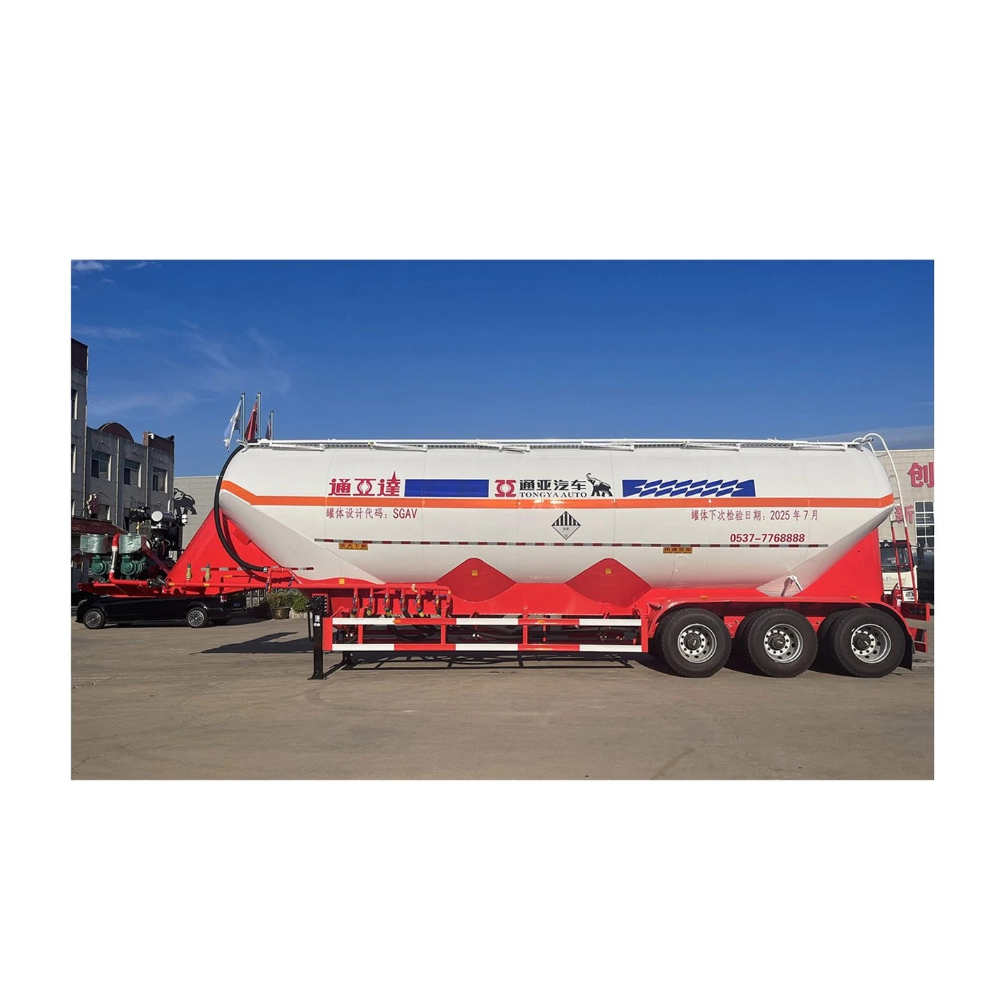 Semi trailer tangki bubuk