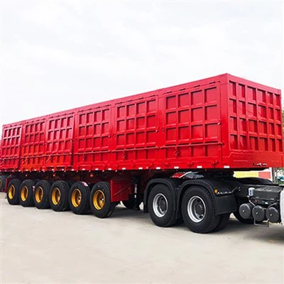 Trailer Semi Tipper Sisi Silinder Hidraulik Buatan China Dengan Kualitas Kelas Dunia